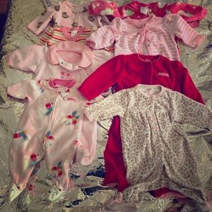 Lot of 8- 0-6 month old onesies or sleepers